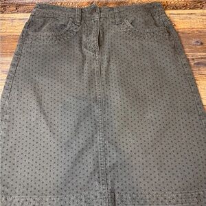 Boden Army Green Star Print Cotton Elastane Jean Skirt Womens 4R